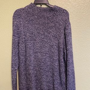 Old Navy blue crochet turtleneck sweater